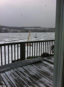 Awesome view from inside the Waneta Inn on Waneta Lake in Dundee!